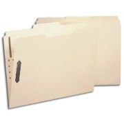 SMEAD Poly File Folders (Manila), 1/3 Cut Top Tab - Assorted, 2 Fasteners, Letter Size (Box of 24)